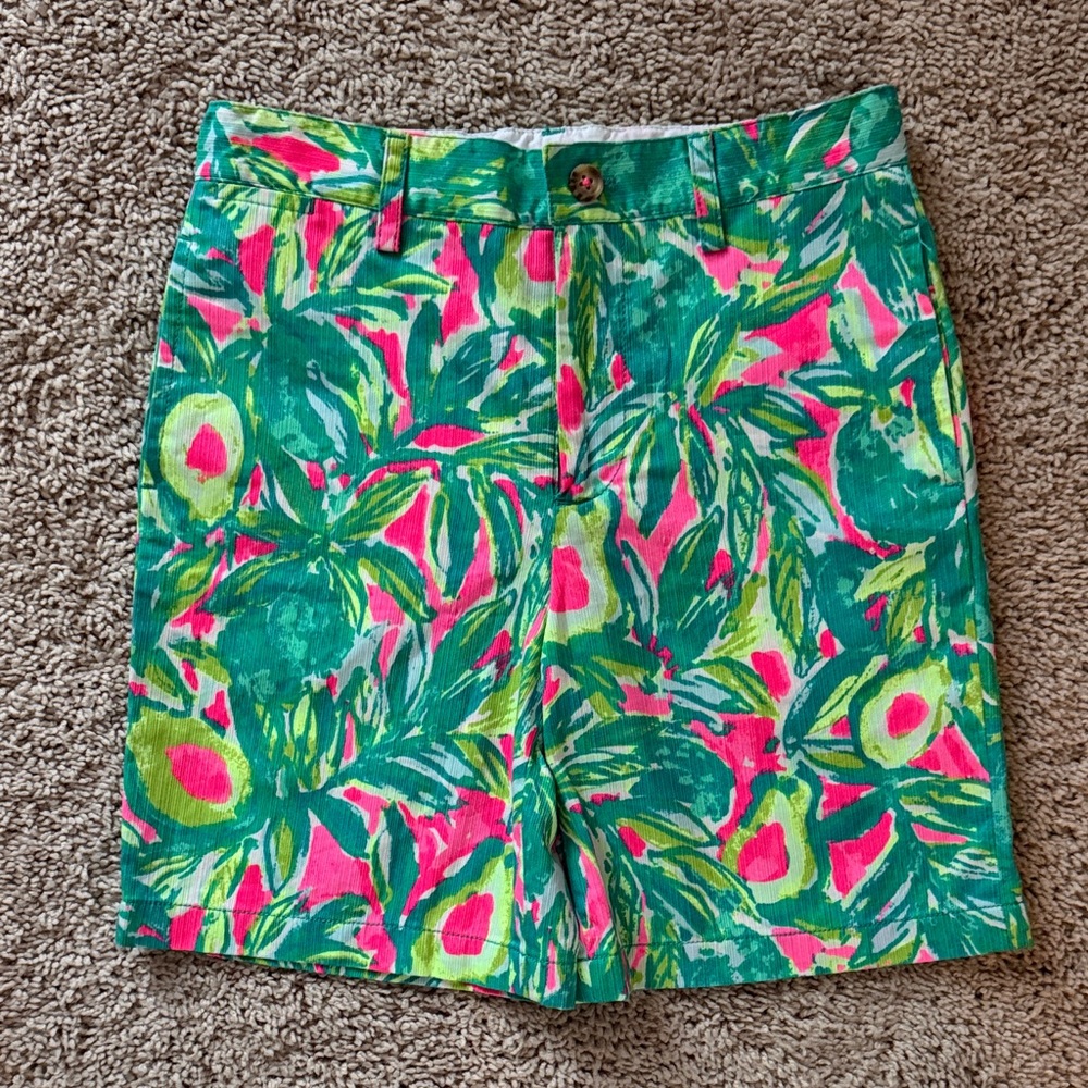 Lilly Pulitzer Boys Beaumont Shorts in Pink Sunset Guac and Roll